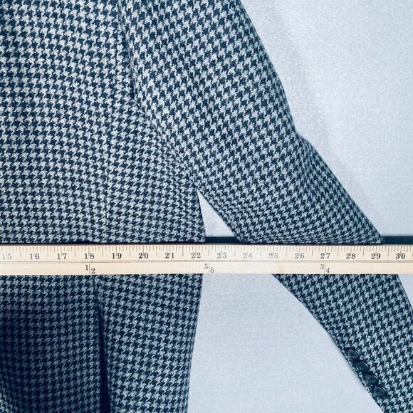 Lauren Ralph Lauren Jacket Womens 16W Gray Wool Full Zip Houndstooth Coat - Picture 11 of 13